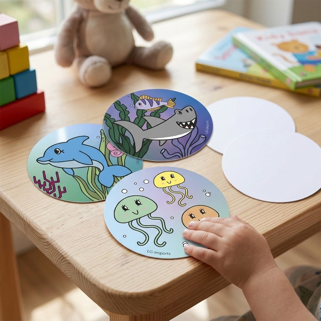 Sea Animals Round Notepad 8.5 cm 26 Pages - lifestyle photo