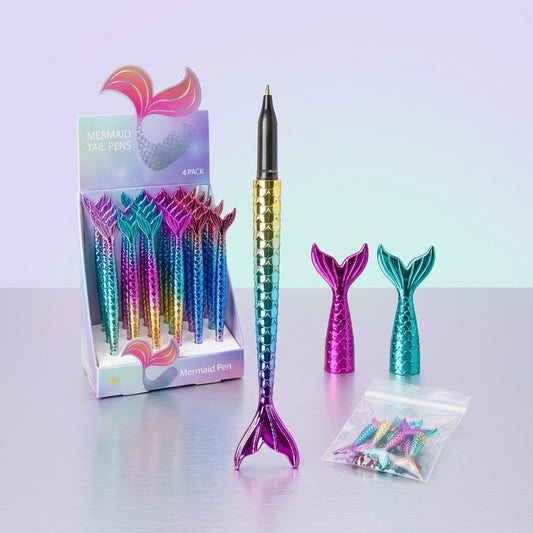 Mermaid Tail Ballpoint Pen Novelty Party Bag Filler - studio photo