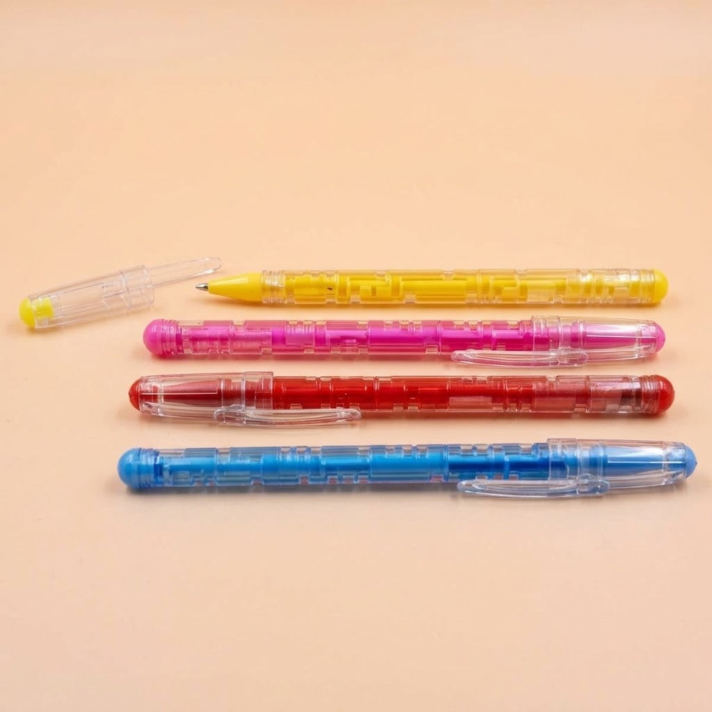 Maze Puzzle Ballpoint Pen Novelty Stationery 15 cm - studio photo