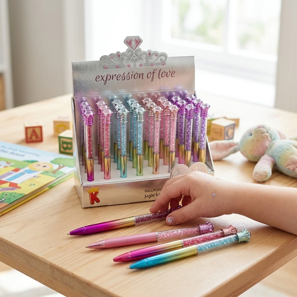 Novelty Diamond Ballpoint Pen Sparkly Party Favours - lifestyle photo