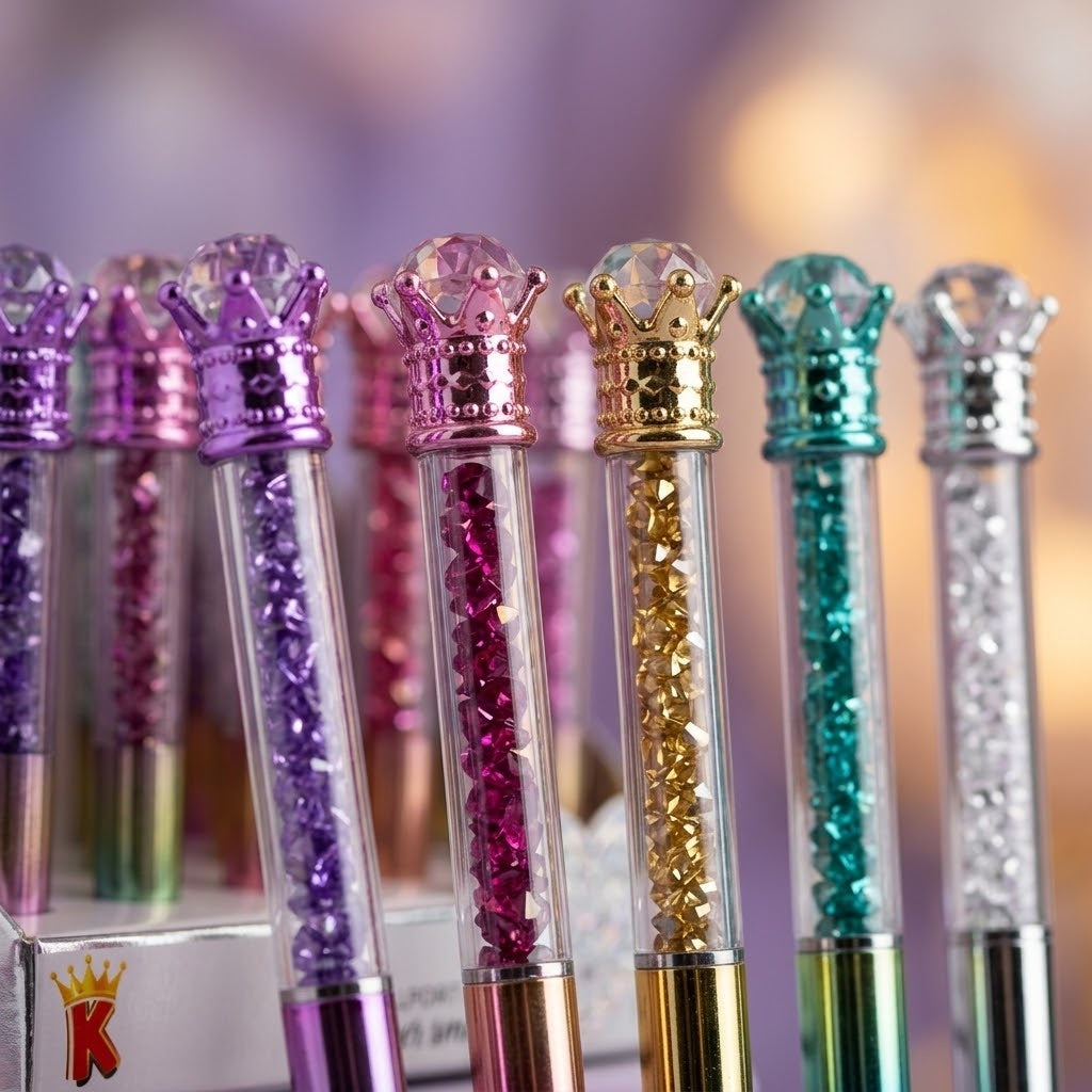 Novelty Diamond Ballpoint Pen Sparkly Party Favours - close-up