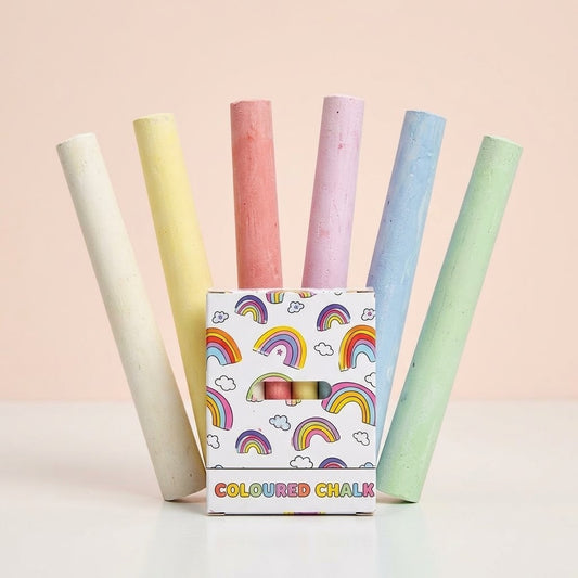 Coloured Chalk Box of 12 Kids Chalks - studio photo