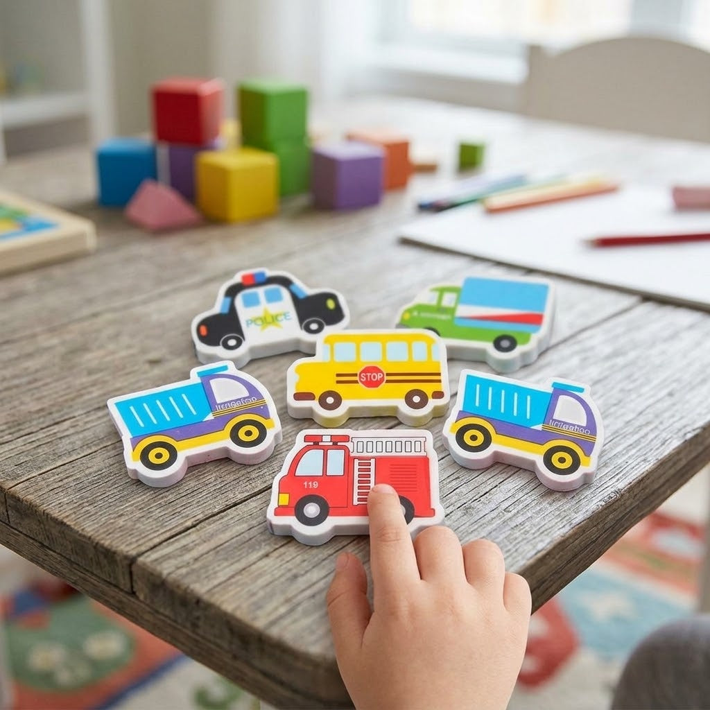 Vehicle Shaped Erasers Novelty Rubbers 4.5 cm - lifestyle photo