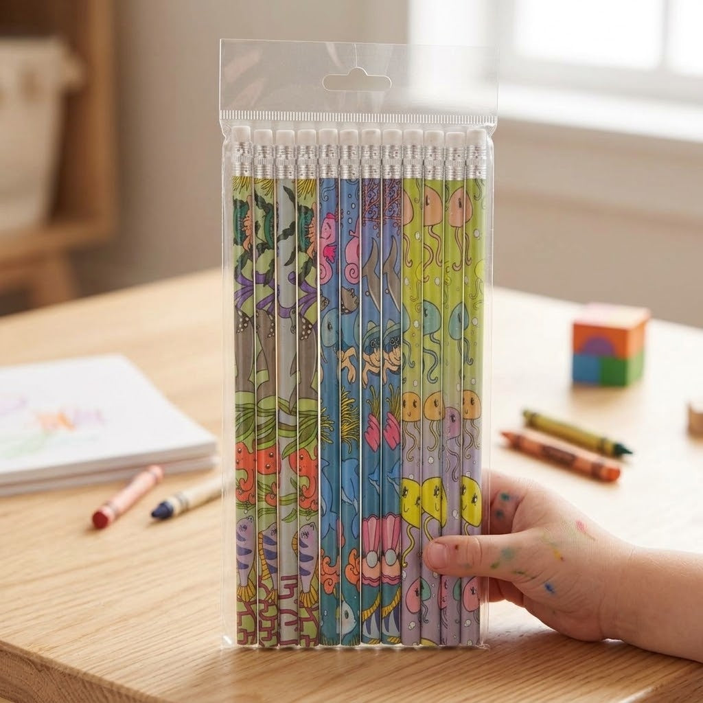 Ocean Animals Pencil with Eraser Party Bag Filler - lifestyle photo