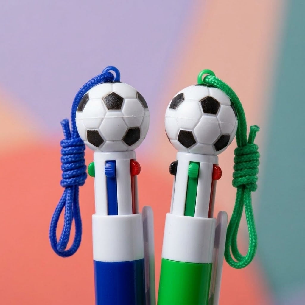 Football 4-Colour Ballpoint Pen Party Favours - close-up