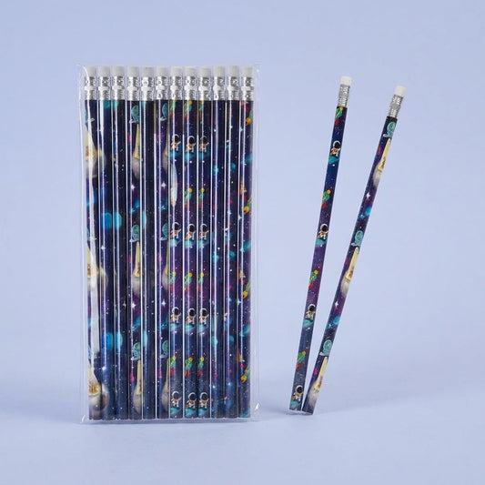 Space Pencil with Eraser Party Bag Filler - studio photo