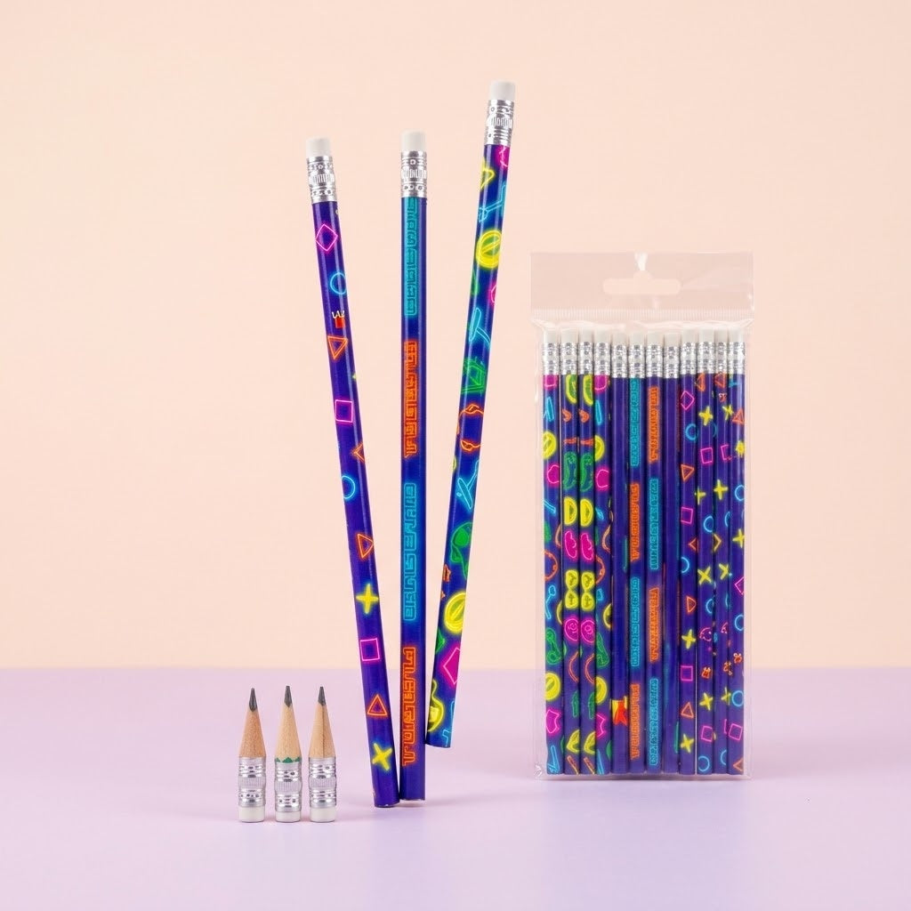 Gamer Pencil with Eraser Party Bag Filler - studio photo