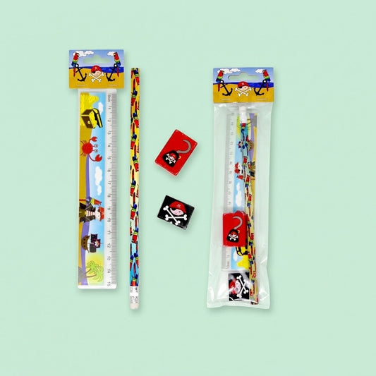 Pirate Stationery Set 4 Pieces Party Favours - studio photo