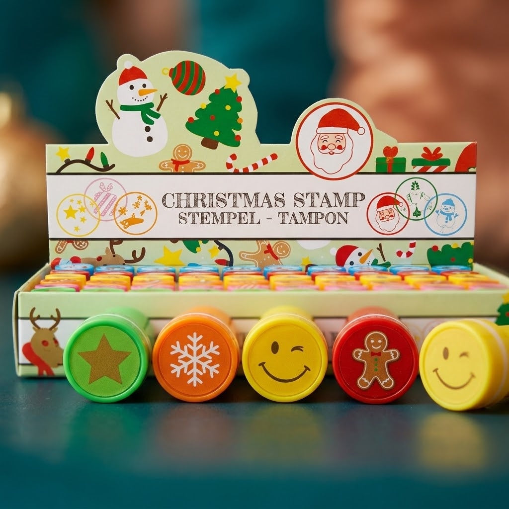 Christmas Design Stamp for Kids Stocking Filler - close-up