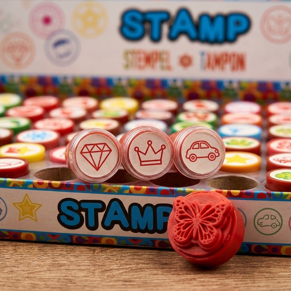 Mini Stamp for Kids Assorted Designs Party Favours - close-up
