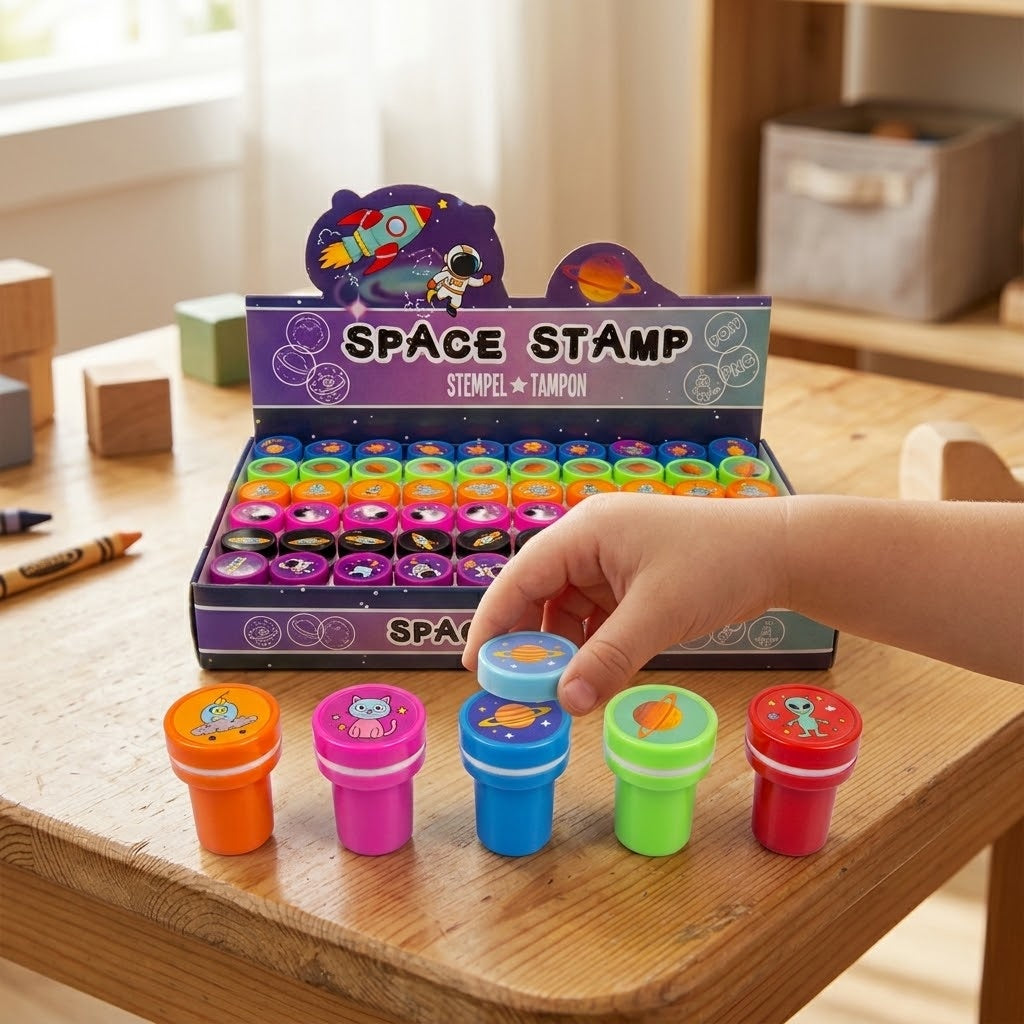 Space Stamp for Kids Party Bag Filler - lifestyle photo