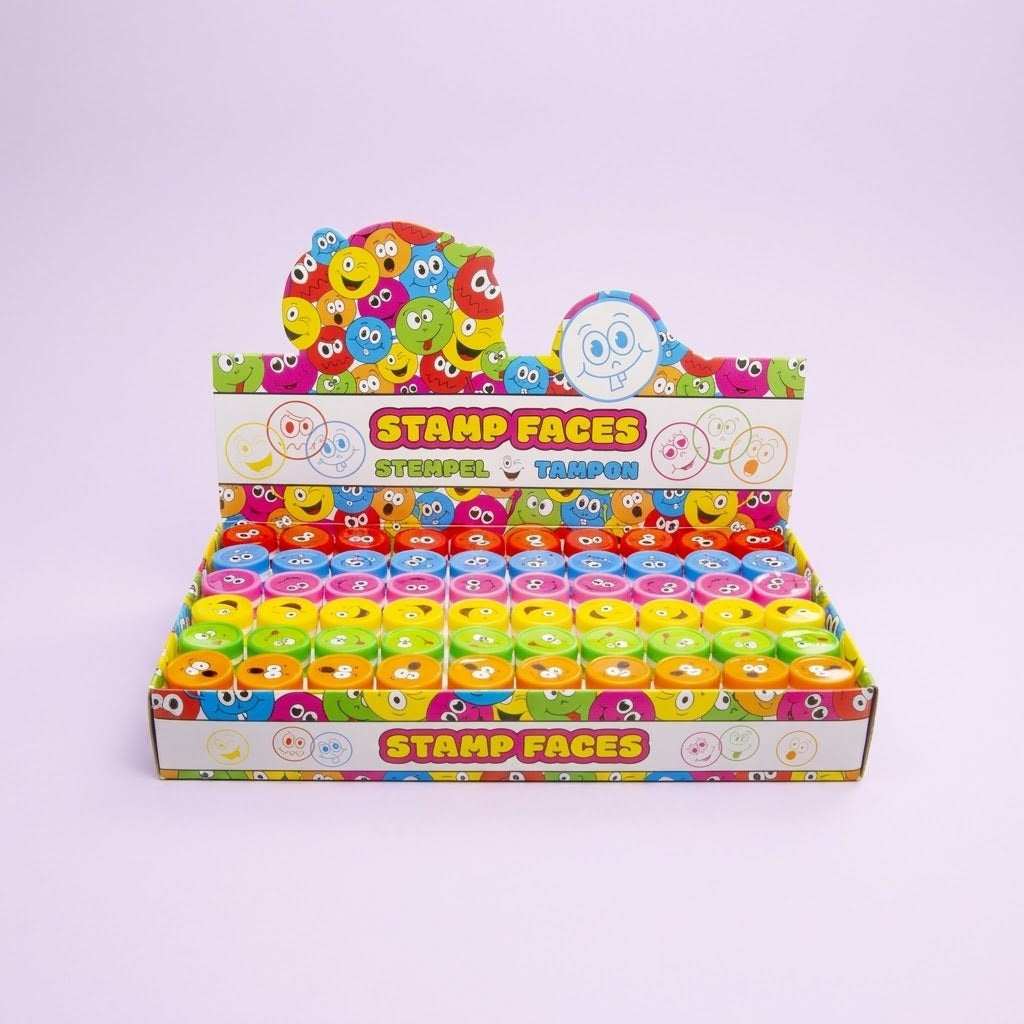 Funny Face Emoji Stamp for Kids Party Favours - studio photo
