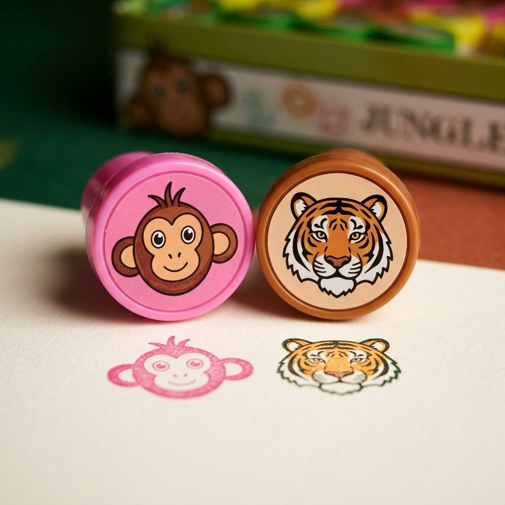 Jungle Animals Stamp for Kids Party Bag Filler - close-up
