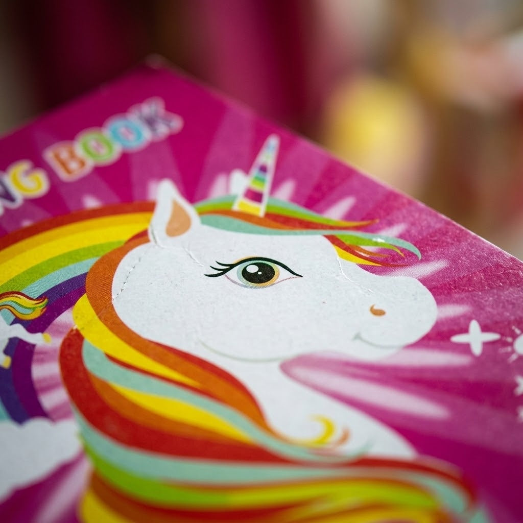 Unicorn Colouring Book with Stickers 14 x 20 cm - close-up