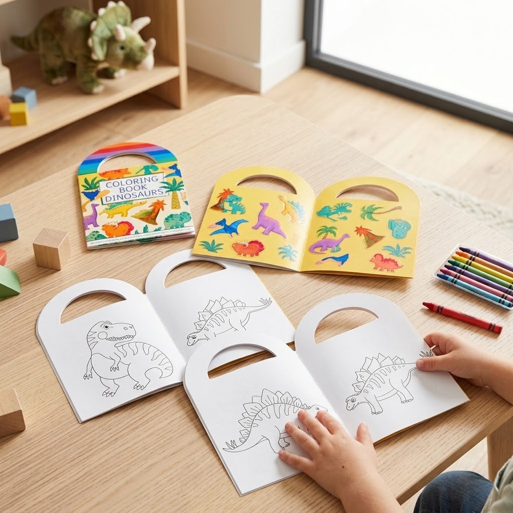 Dinosaur Colouring Book with Stickers - lifestyle photo