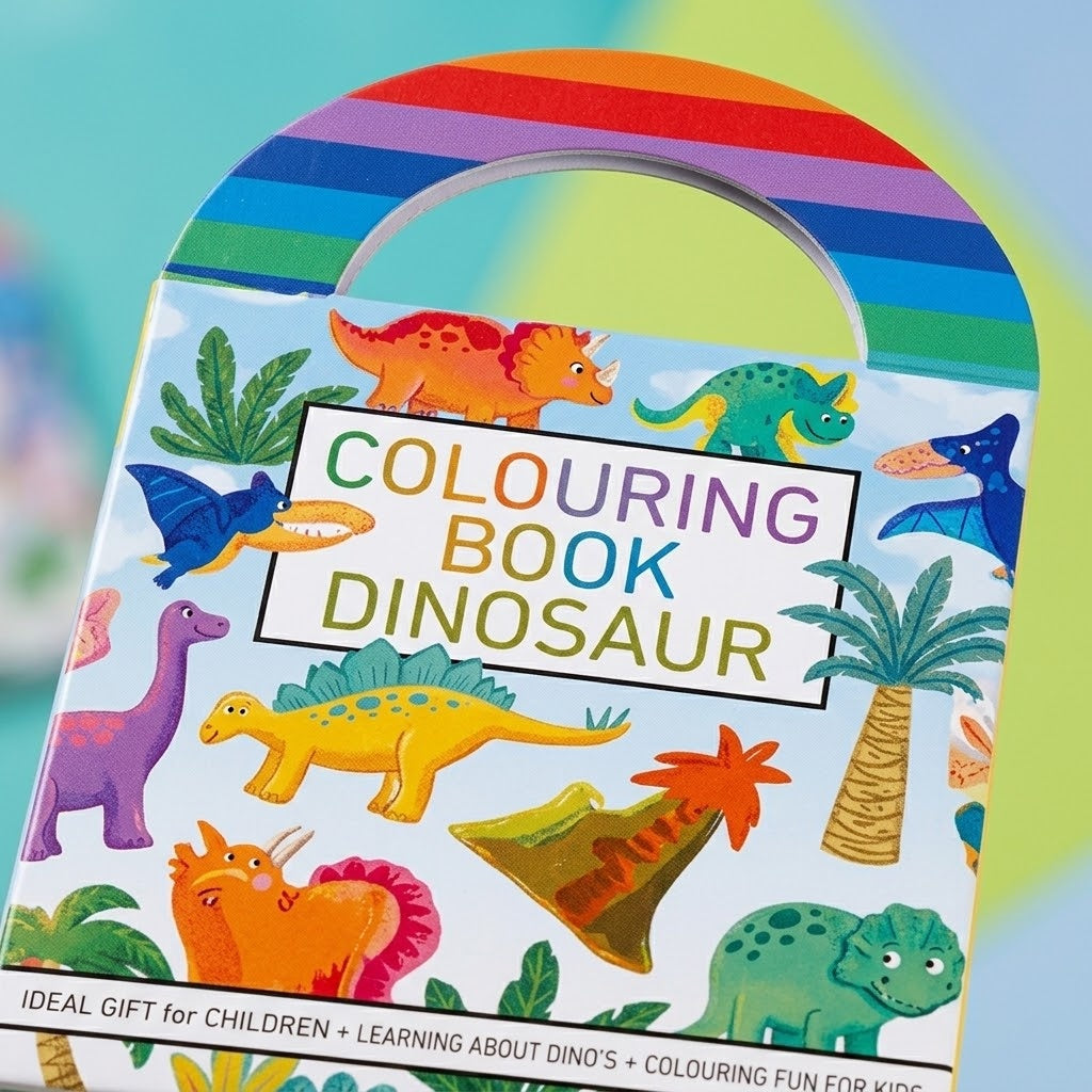Dinosaur Colouring Book with Stickers - close-up