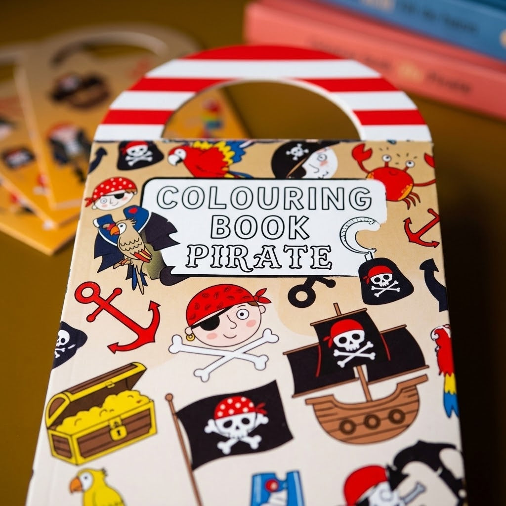 Pirate Colouring Book with Stickers - close-up