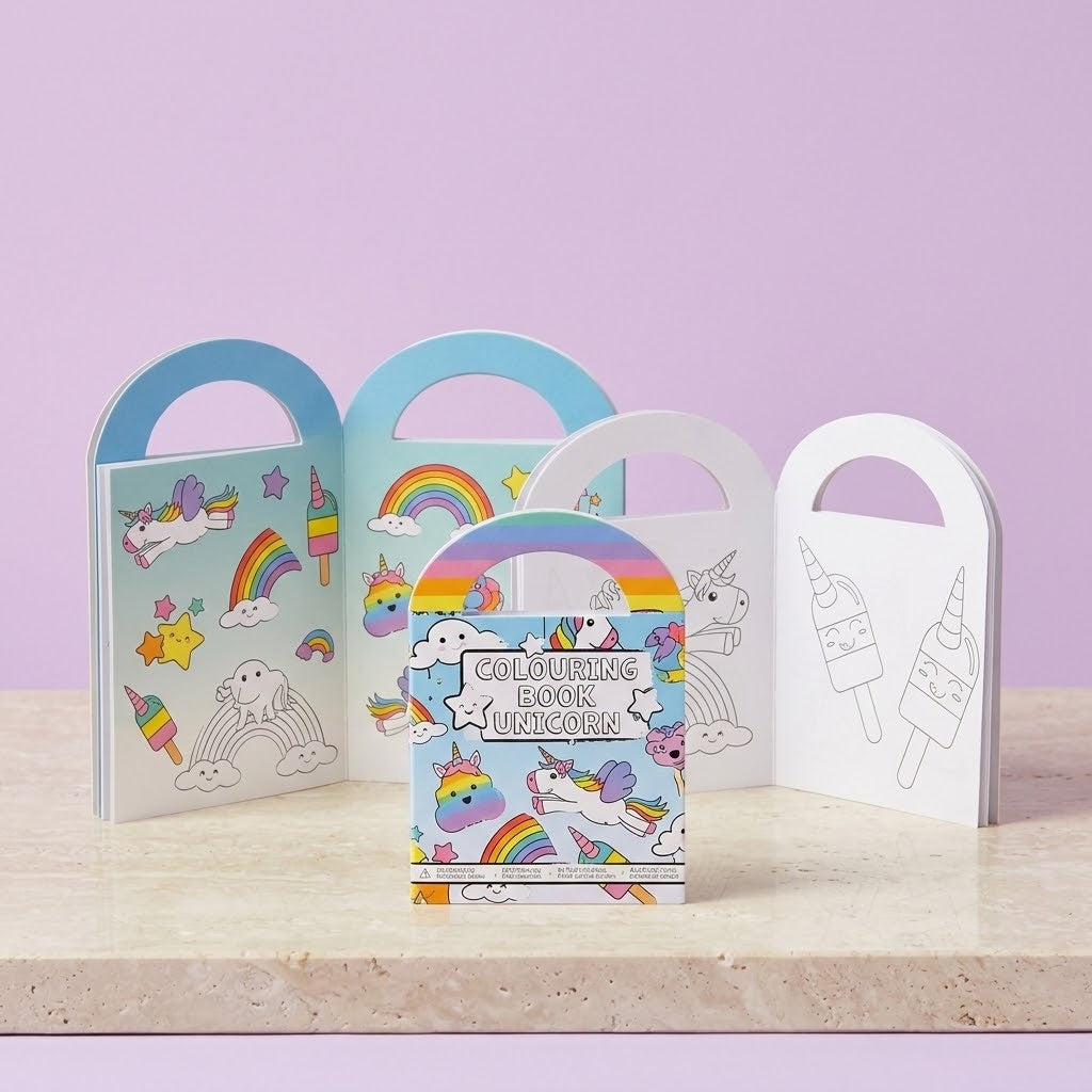 Unicorn Colouring Book with Stickers - studio photo