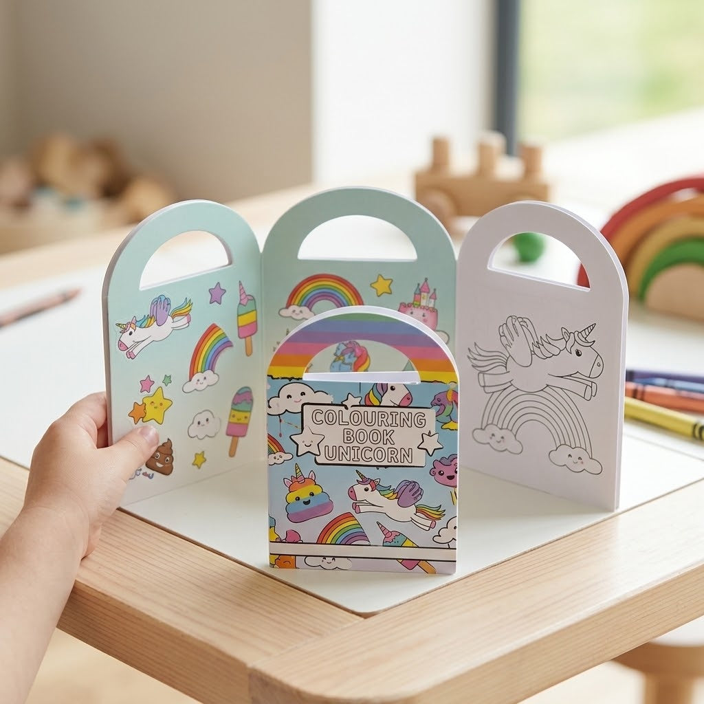 Unicorn Colouring Book with Stickers - lifestyle photo