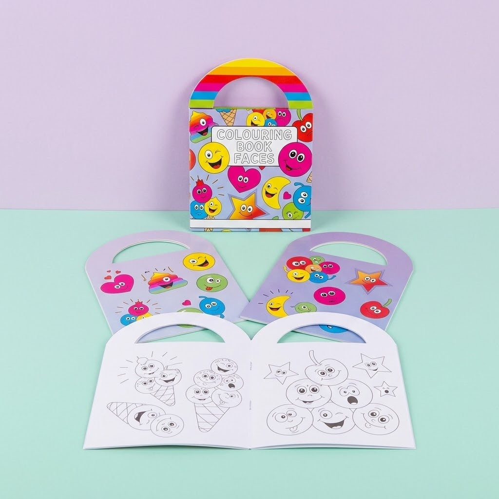Funny Face Emoji Colouring Book with Stickers - studio photo