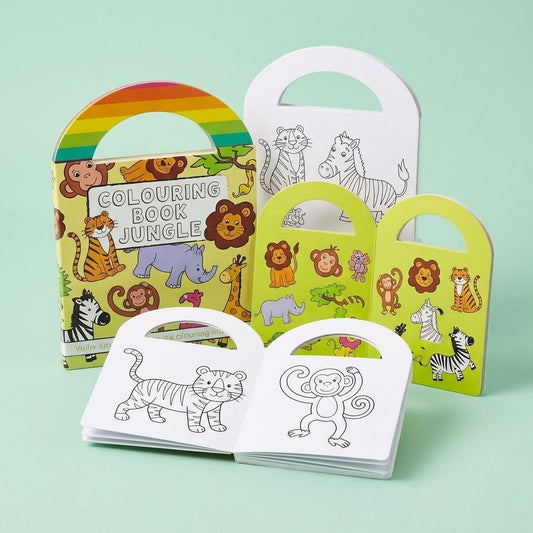 Jungle Animals Colouring Book with Stickers - studio photo