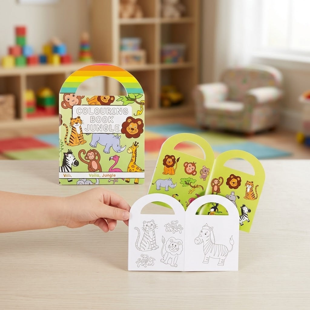 Jungle Animals Colouring Book with Stickers - lifestyle photo