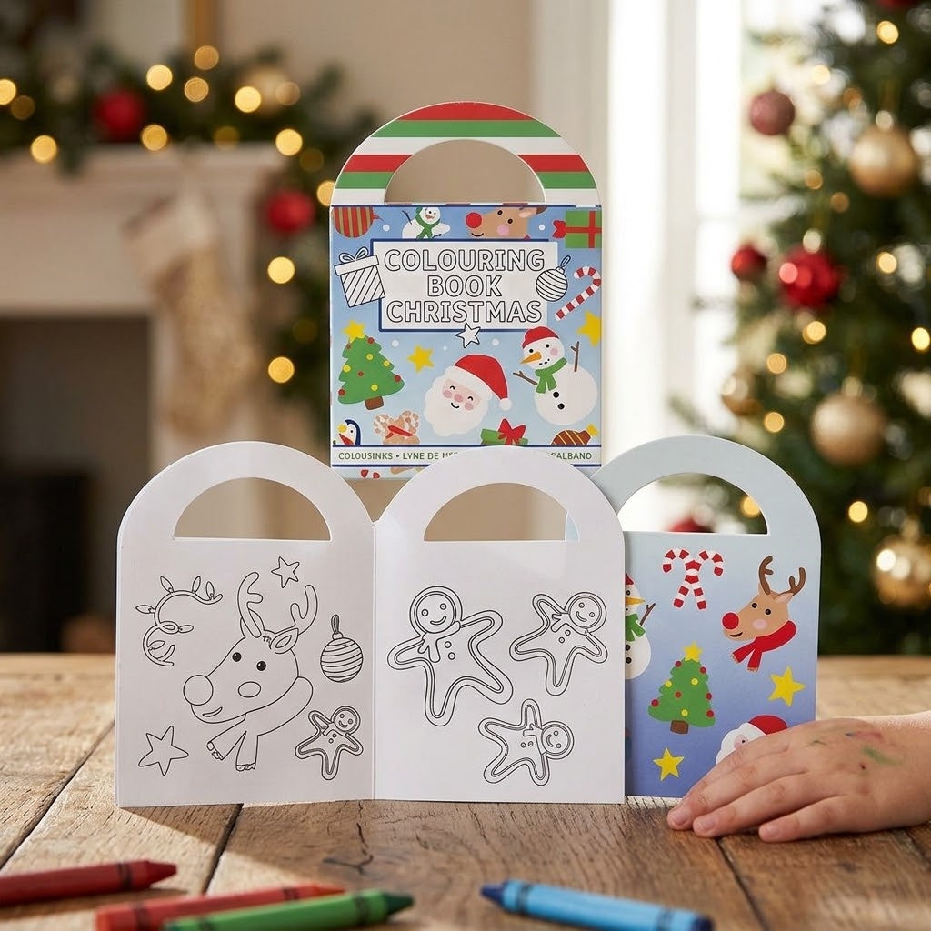 Christmas Colouring Book with Stickers Mini - lifestyle photo