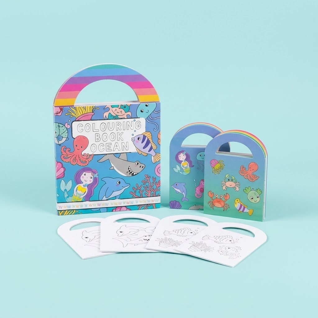 Sea Animals Mini Colouring Book with Stickers - studio photo