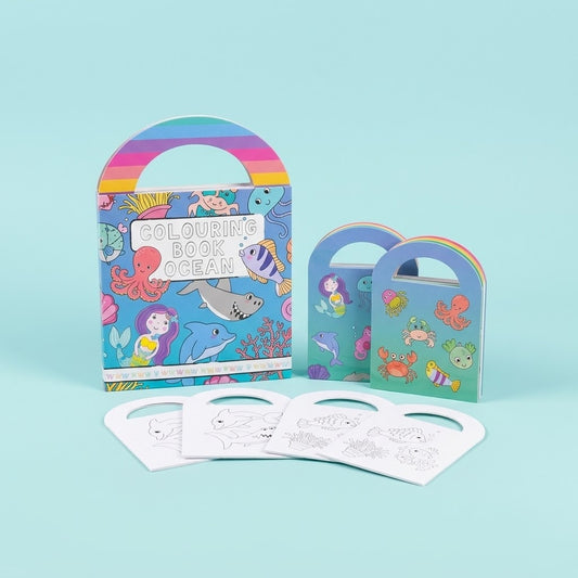 Sea Animals Mini Colouring Book with Stickers - studio photo