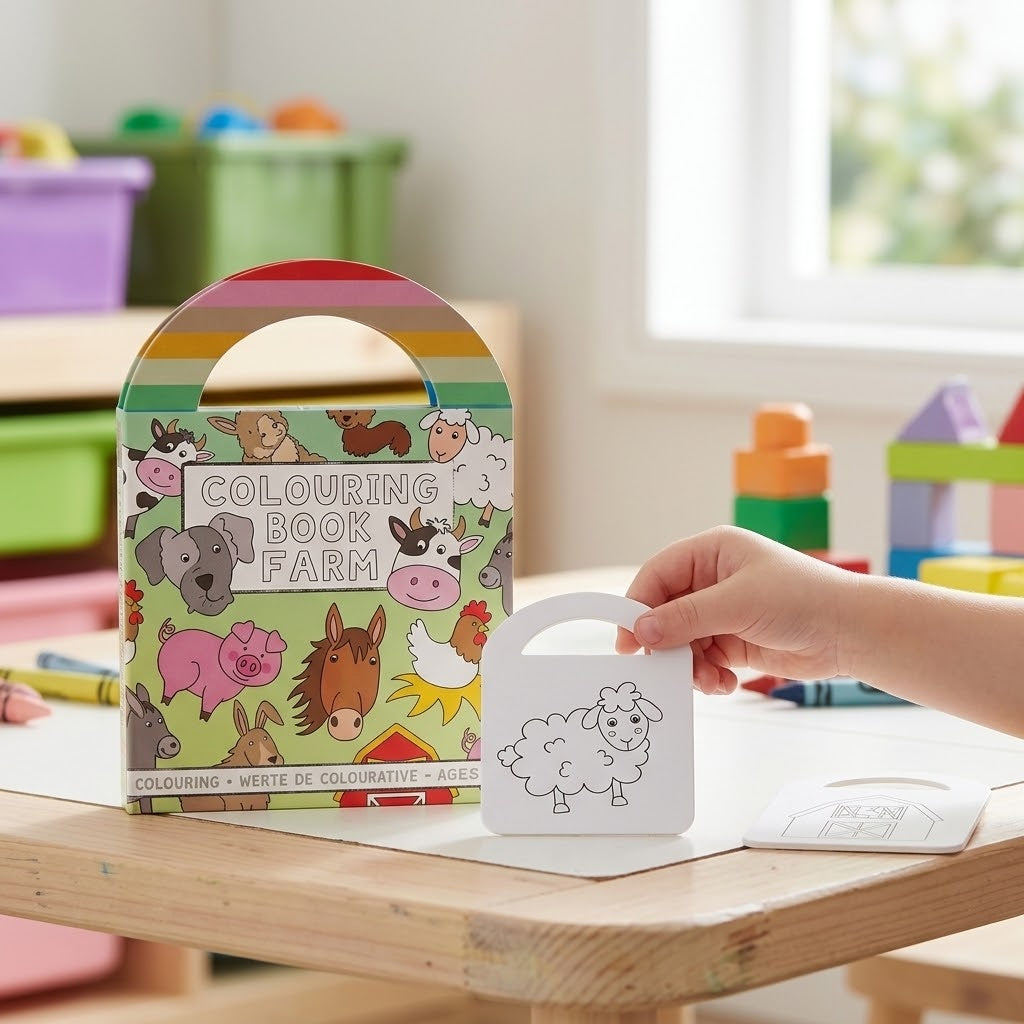 Farm Animals Colouring Book with Stickers - lifestyle photo