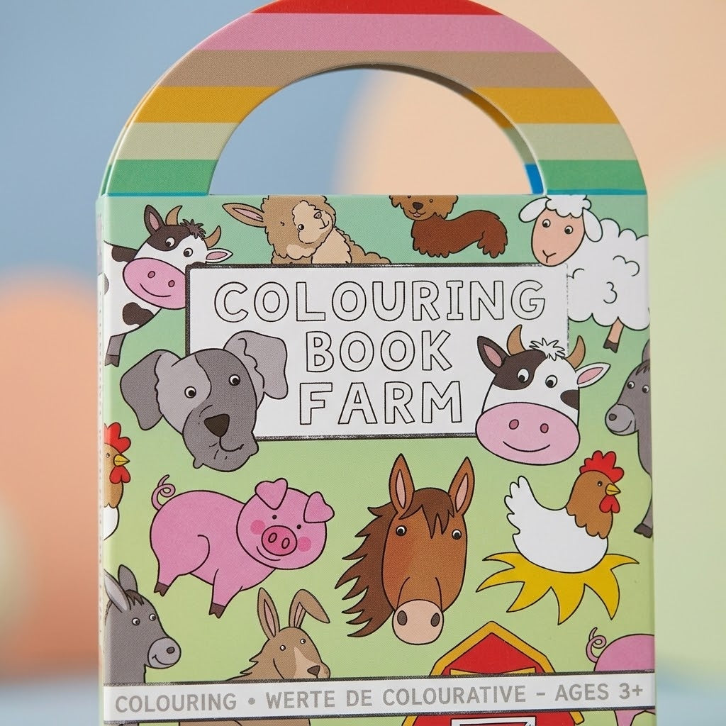 Farm Animals Colouring Book with Stickers - close-up