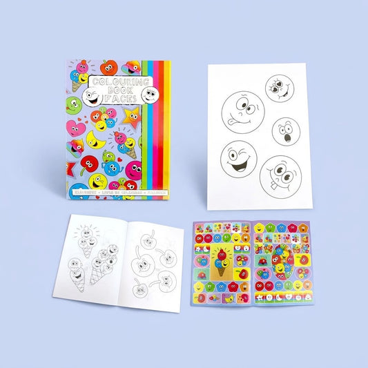 Funny Face Colouring Book with Stickers Large - studio photo