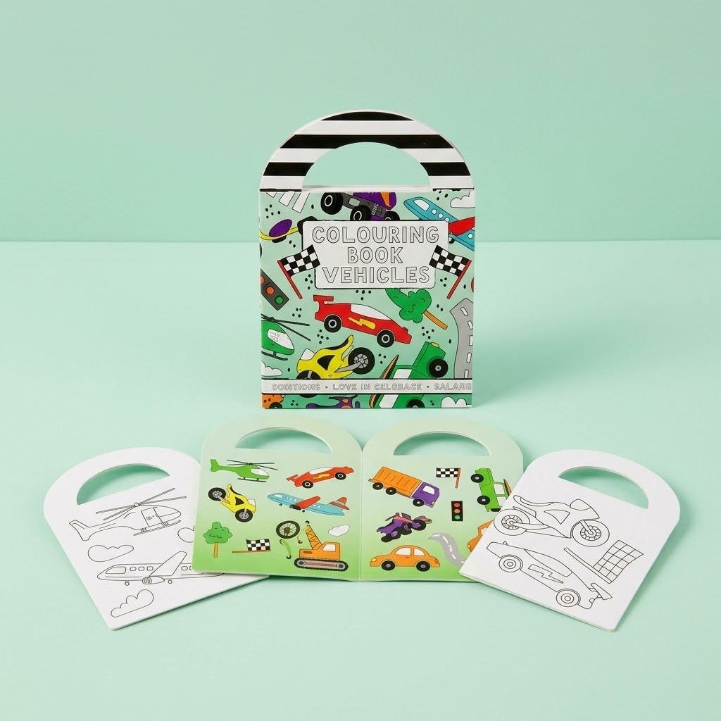 Vehicles Colouring Book with Stickers 9.5 x 13 cm - studio photo