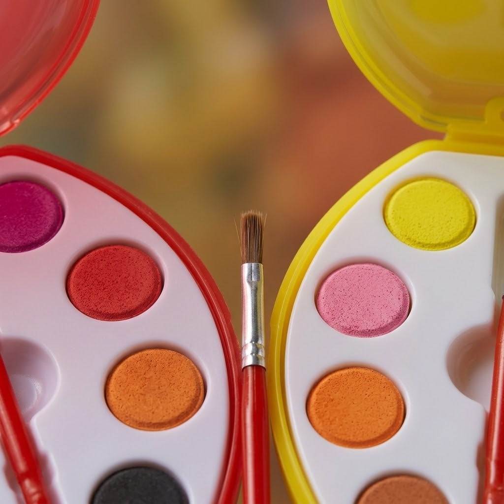 Kids Paint Palette & Brush Set Craft Party Favours - close-up
