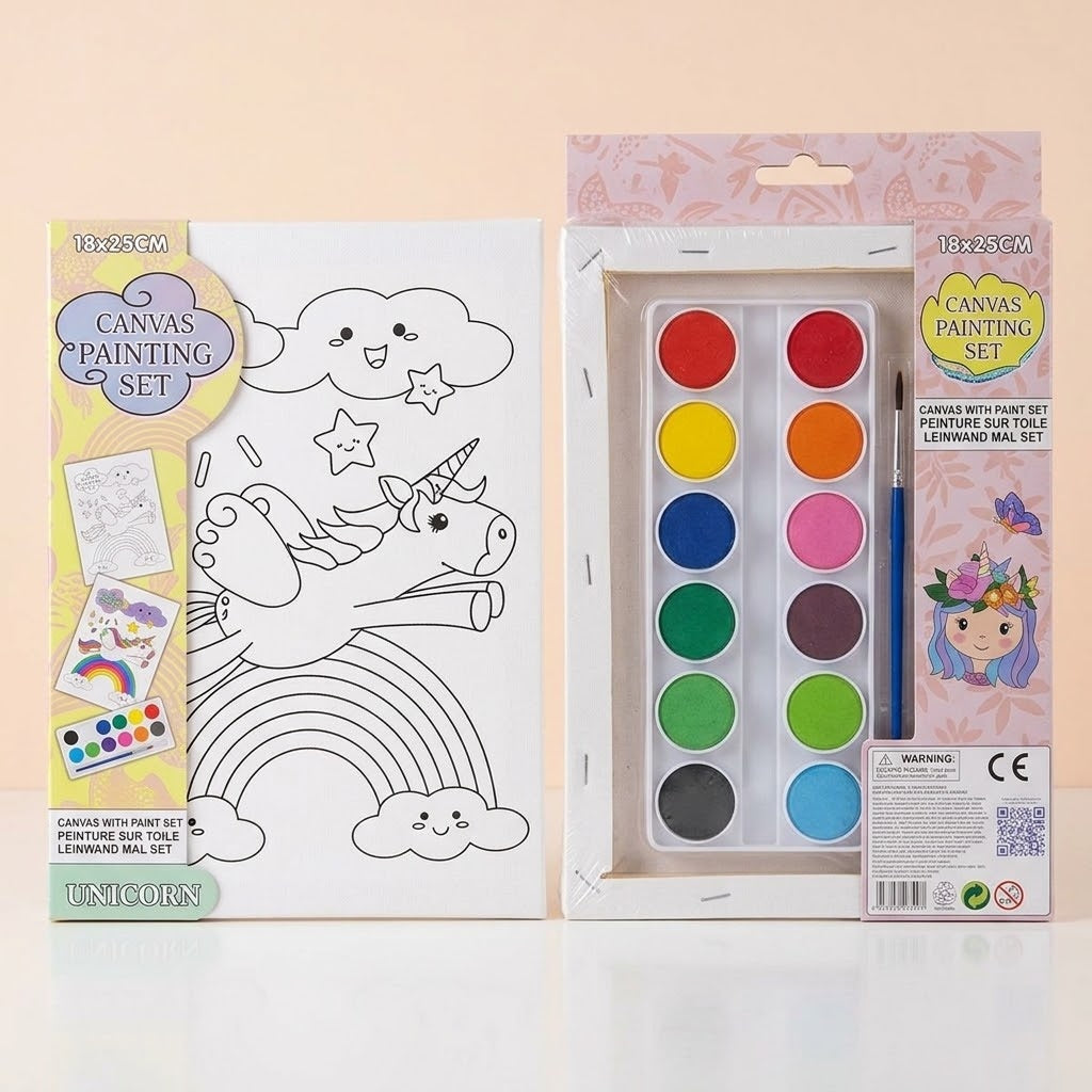 Paint Your Own Canvas Kit Unicorn, Mermaid 18 x 25 cm - studio photo