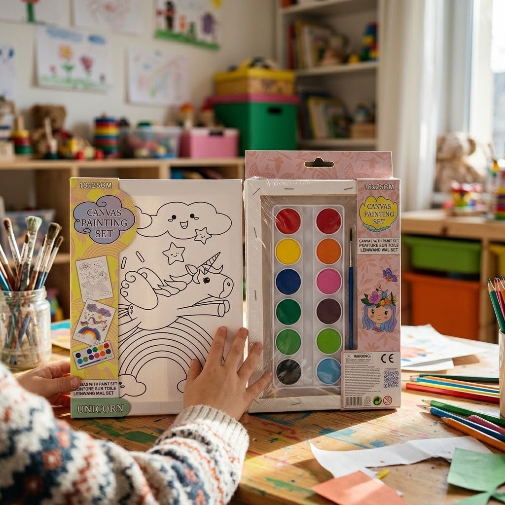 Paint Your Own Canvas Kit Unicorn, Mermaid 18 x 25 cm - lifestyle photo