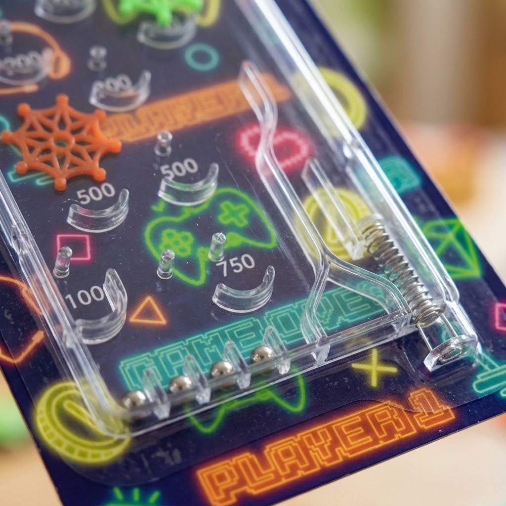 Gamer Pinball Game Handheld 7 x 12 cm - close-up