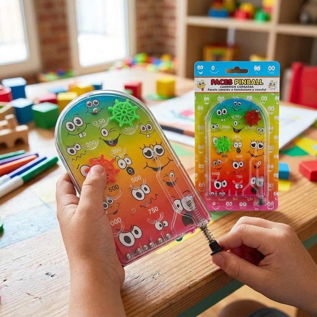 Funny Faces Pinball Game Handheld 7 x 12 cm - lifestyle photo
