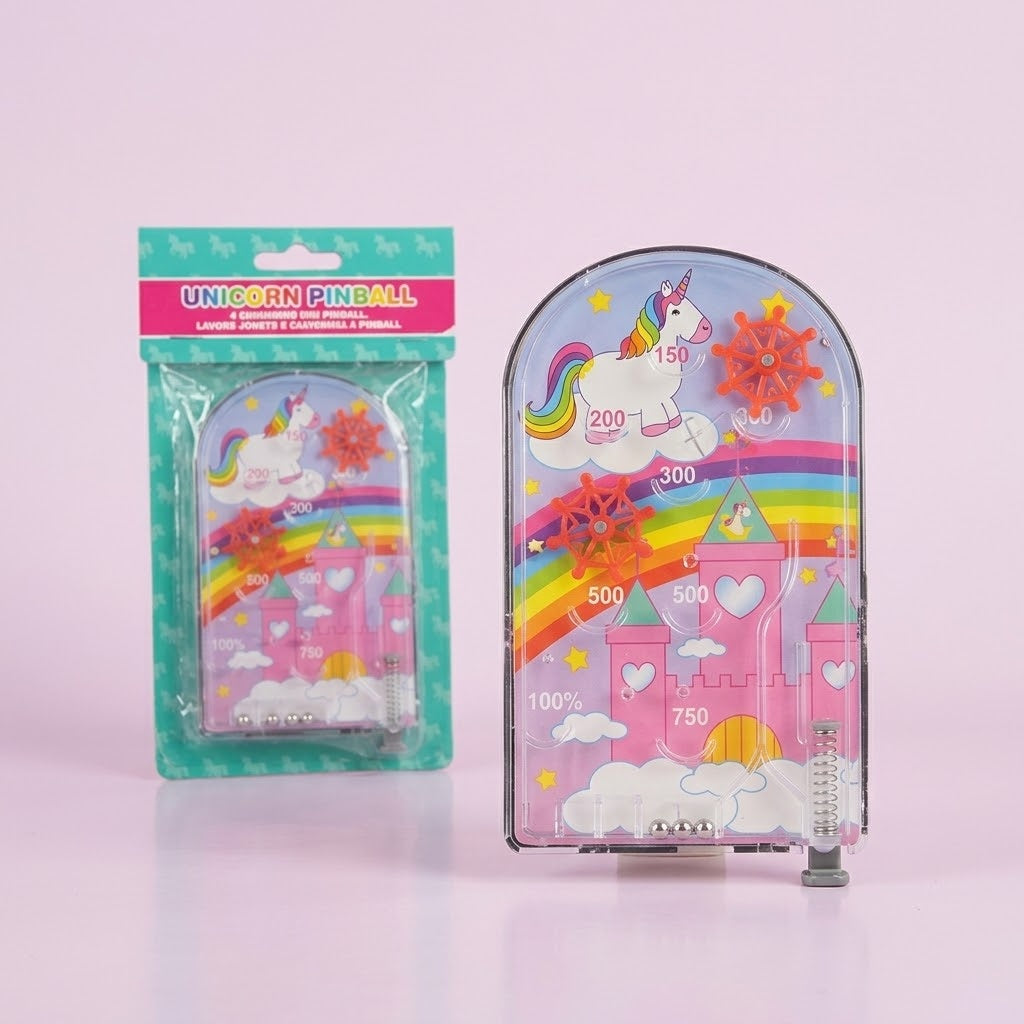 Unicorn Pinball Game Handheld 7 x 12 cm - studio photo
