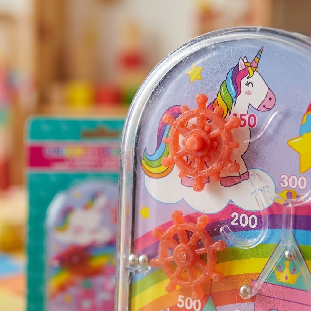 Unicorn Pinball Game Handheld 7 x 12 cm - close-up