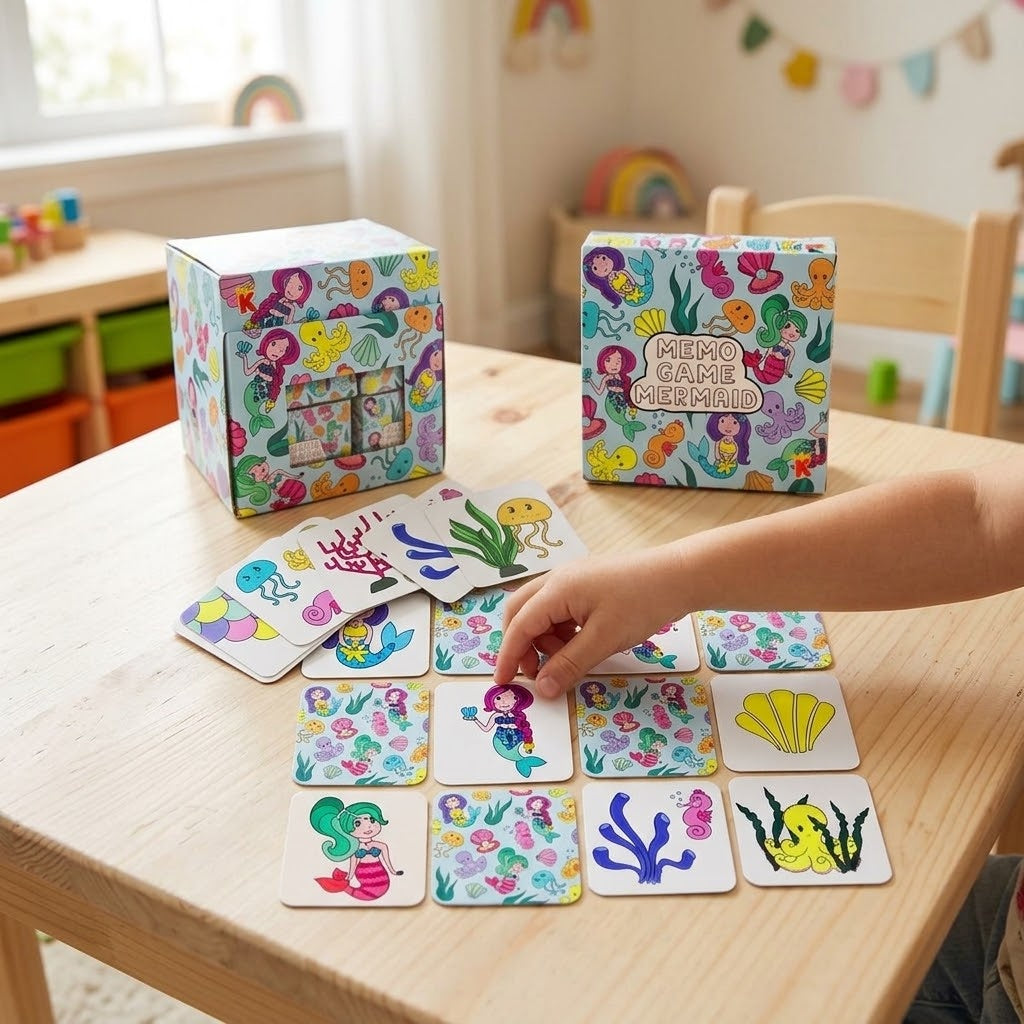 Mermaid Memory Game 28 Cards Mini Matching Pairs - lifestyle photo