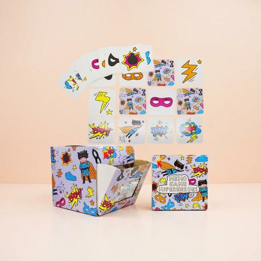 Superhero Memory Game 28 Cards Mini Matching Pairs - studio photo