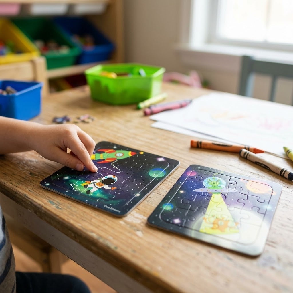 Space Jigsaw Puzzle 16 Pieces 13.5 x 13.5 cm - lifestyle photo