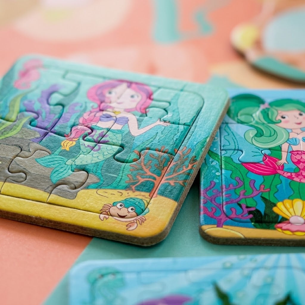 Mermaid Jigsaw Puzzle 16 Pieces 14 x 14 cm - close-up