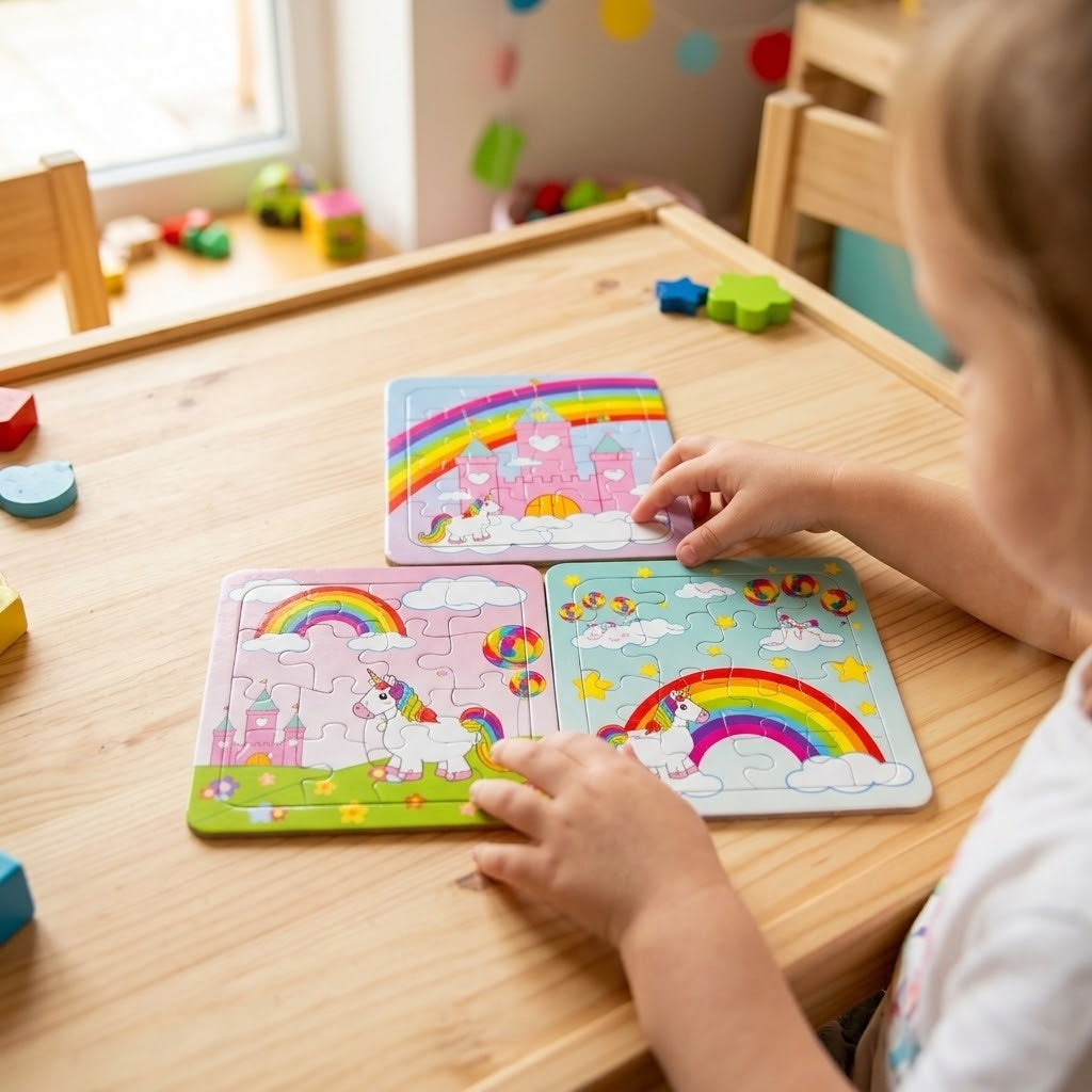 Unicorn Jigsaw Puzzle 16 Pieces 14 x 14 cm - lifestyle photo