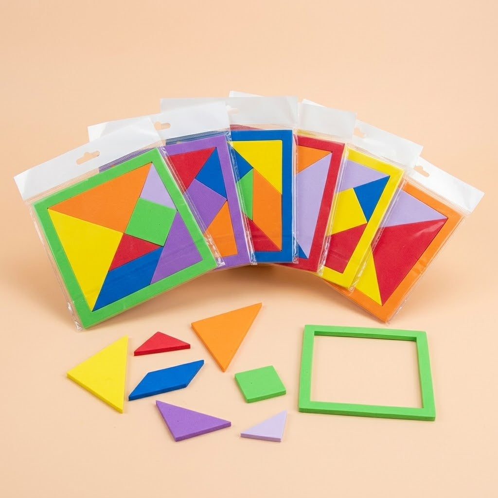 Foam Geometry Puzzle 8 Pieces 16 x 16 cm - studio photo