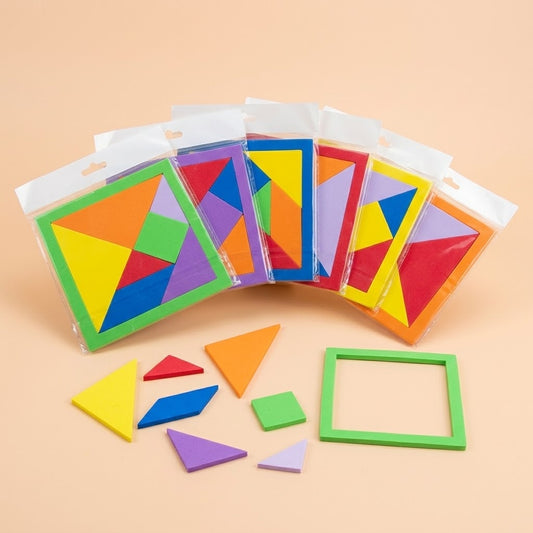 Foam Geometry Puzzle 8 Pieces 16 x 16 cm - studio photo