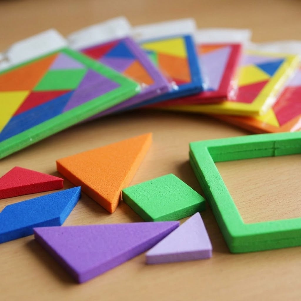 Foam Geometry Puzzle 8 Pieces 16 x 16 cm - close-up