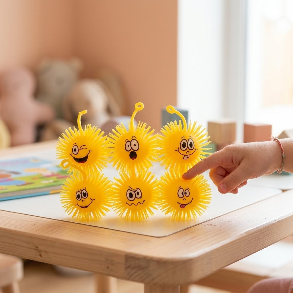 Smiley Face Puffer Yoyo Stress Ball Big 10 cm - lifestyle photo