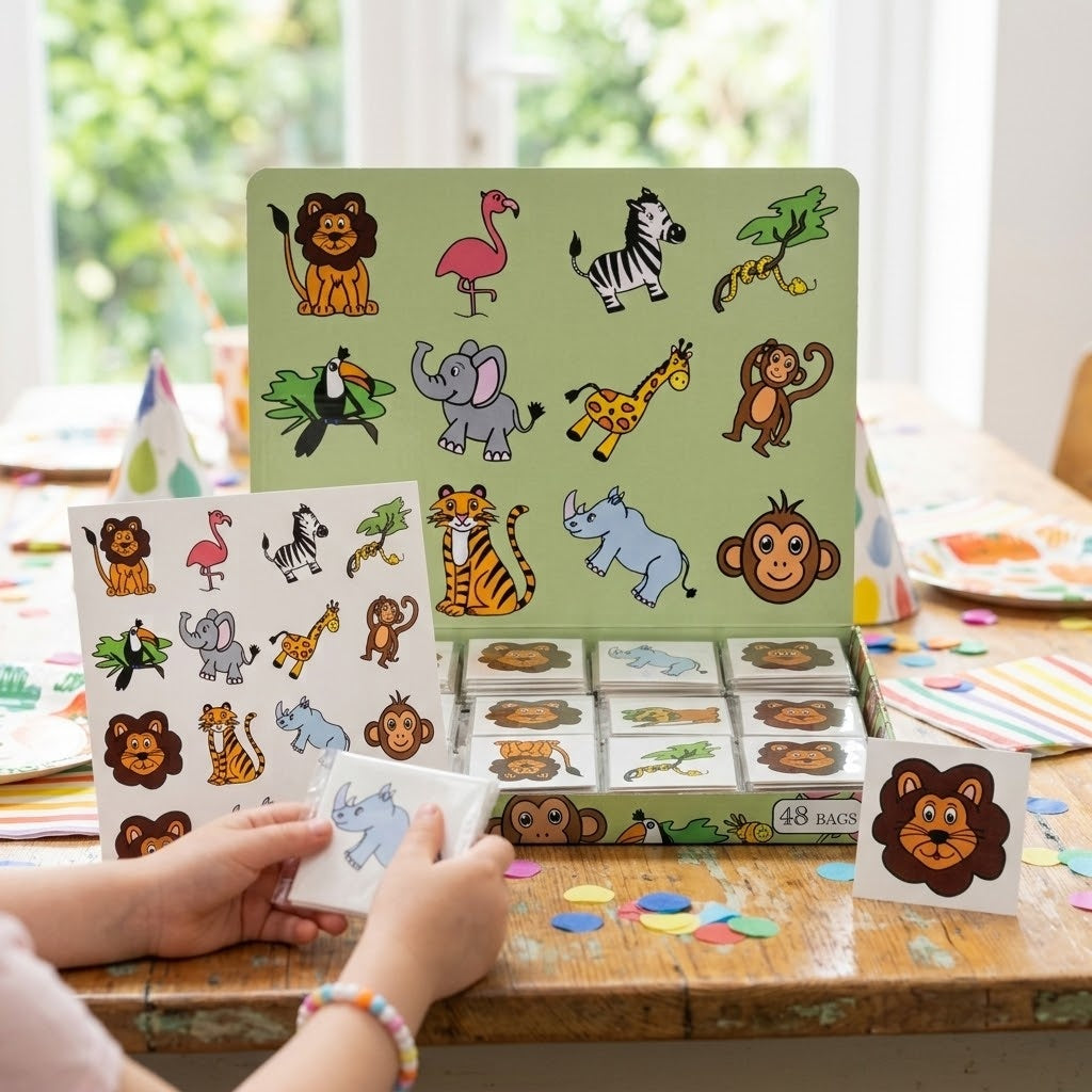Jungle Animal Temporary Tattoos Pack of 12 – 4 cm - lifestyle photo